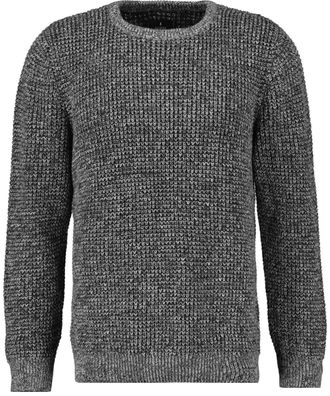Ragman Rundhalspullover RAGMAN, Herren, Gr. 48, grau (grau, melange, 193), 100% Baumwolle, Rundhals, Pullover Rundhalspullover