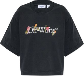 Off-white T-shirt met logo - Dames - T-shirts - Grijs - L - Katoen - Tops