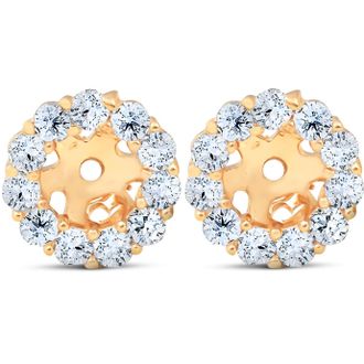 Pompeii3 Halo Diamond Earring Jackets 14K Yellow Gold (4mm)