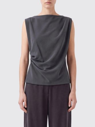Herno Top drappeggiato in jersey senza maniche con scollatura retta