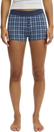Cotton On Womens Dreamy Soft Boyshort in Steely Blue Heather Check at Nordstrom, Size X-Large