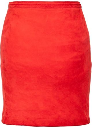 Valentino Pre-owned Womens Mini Suede Skirt - 90s - Red Leather - Size EU 38 (Womens)