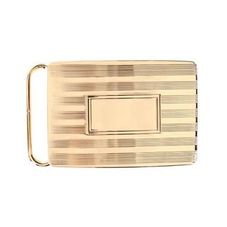 Trafalgar Store 30mm Sterling Silver Engine Turned with Large Loop Compression Belt Buckle in Gold at Nordstrom