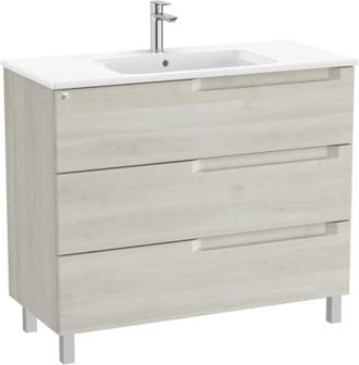 Roca Mueble Centrado 1000mm Aleyda Con Patas 3 Cajones + Lavabo Blanco Madera.-roca: Dise&ntilde;o, Innovaci&oacute;n Y Calidad