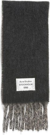 Acne Studios Volly Alpaca & Wool Blend Fringe Scarf in Beige/Grey at Nordstrom