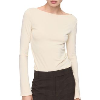 Mango Boatneck Top in Vanilla at Nordstrom, Size Xx-Small