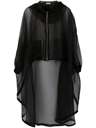 Herno Cape met capuchon - Zwart