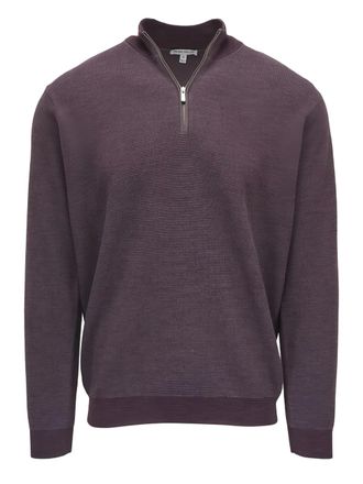 Peter Millar half-zip ribbed sweater - men - RWS Merino Wool - S - Purple