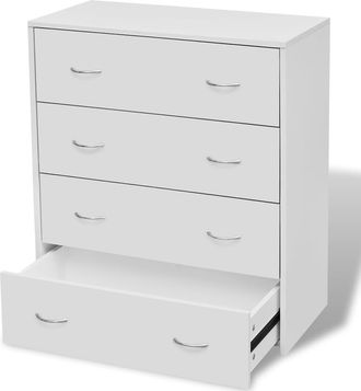 vidaXL Aparador Con 4 Cajones 60 X 30.5 X 71 Cm Blanco - 341293