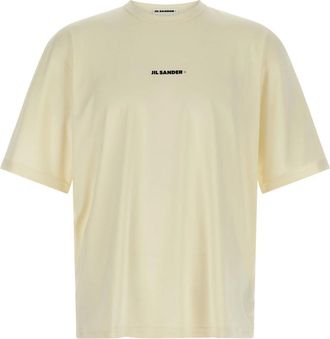 Jil Sander Tops, Heren, Beige, L, Polyester, Activewear T-shirt