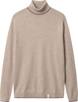 Colours & Sons Rollkragenpullover COLOURS & SONS colours & sons Rollkragenpullover Turleneck-Merino Blend, Herren, Gr. M, beige, Obermaterial: 65% Wolle WO. 35% Nylo