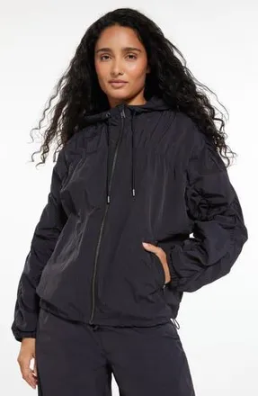 Zella Travel Lite Ruched Jacket in Black at Nordstrom Rack, Size Small