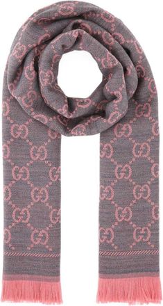 Gucci GG jacquard wool scarf - women - Wool - One Size - Pink