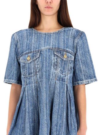 Ganni Organic Cotton Denim Dress - Blue