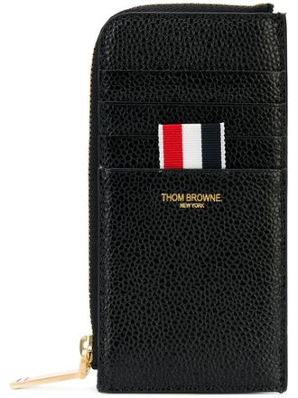 Thom Browne half-zip leather wallet - unisex - Calf Leather - One Size - Black