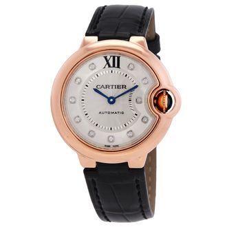 Cartier Pre-owned Cartier Ballon Bleu Silver Dial 18kt Pink Gold Ladies Watch WE902063