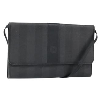 Fendi Pre-owned Cross Body Bags, female, Black, Size: ONE SIZE Pre-owned Canvas Cross Body Bag