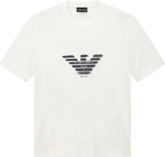Emporio Armani T-shirt met ronde hals - Heren - T-shirts - Wit - 3XL - Tops