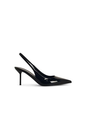 PARIS TEXAS Lisia Black Leather Slingbacks
