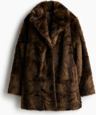 H&M Flauschiger Mantel - Beige