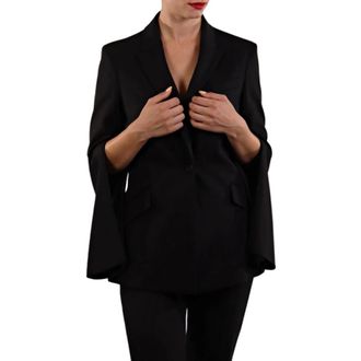 Karl Lagerfeld Dames, Jassen, Zwart, Maat: S Leer