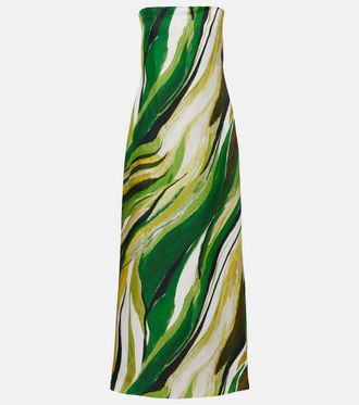 CHRISTOPHER ESBER Strapless printed silk gown