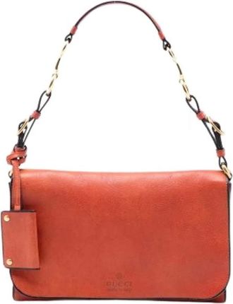 Gucci Pre-owned Shoulder Bags, female, Orange, Size: ONE SIZE Pre-owned The Harness