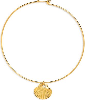 Madewell Shell Wire Choker Necklace in Antique Gold at Nordstrom