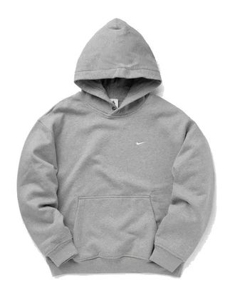 Nike Sportswear Solo Swoosh Fleece Pullover Hoodie Grey FN3348-063