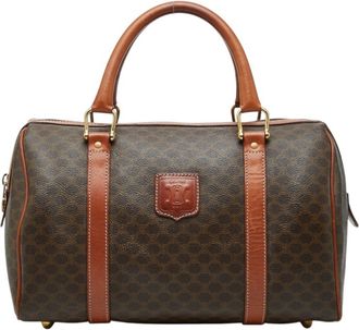 Celine Brown Pvc Leather Boston Bag (Pre-Owned)