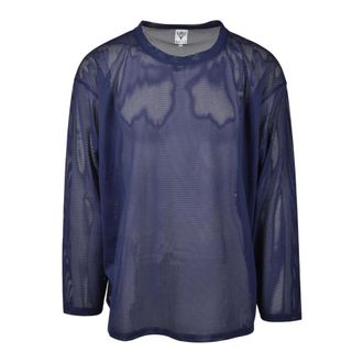South2 West8 Camiseta de Manga Larga - Tops - Hombre - Azul - L