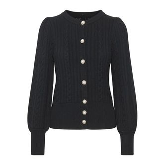 Gestuz Black Collar Cardigan with Detachable Collar