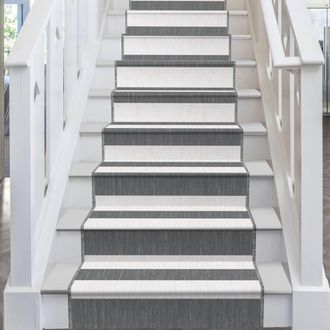 Runrug Stair Runner Carpet - Reversible & Durable, 2mm - Long Island in Grey | Size: 60 cm x 480 cm