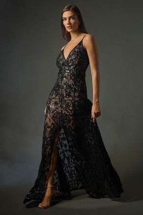 Ariella Iridescent Sequin Bodycon Maxi Dress