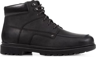 Geox Zwarte Andalo Booties - Heren - Veterlaarzen - Zwart - 45 EU - Leer - Schoenen