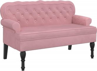 vidaXL Banco Con Respaldo Terciopelo Rosa 119,5x64,5x75 Cm Vidaxl