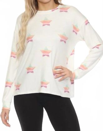 PJ Salvage Stardust Long Sleeve Lounge Top In Ivory