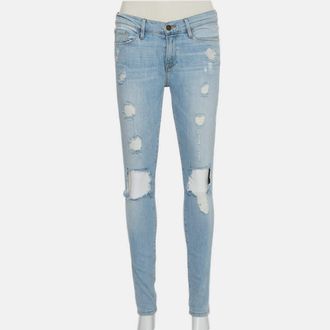 Frame Denim Frame Blue Faded Denim Skinny Destroyed Nowita Jeans