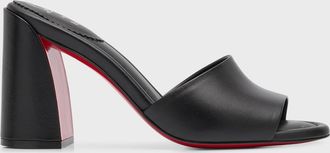 Christian Louboutin Jane Leather Red Sole Mule Sandals