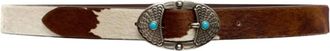 Johnny Was Womens Italian Calf Hair Belt In Cow Maculato