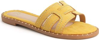 New York & Company Zora Flat Sandal in Mustard/yellow at Nordstrom Rack, Size 10