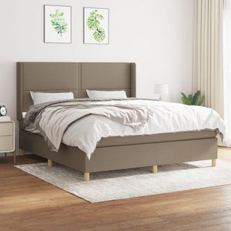 vidaXL Vidaxl - Cama Box Spring Con Colch&oacute;n Tela Gris Taupe 180x200 Cm