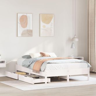 Berkfield Home Bed Frame without Mattress White 120x190 cm Small Double Solid Wood Pine