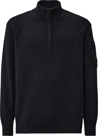 C.P. Company C.P. Company - Jersey de lana de cordero con media cremallera - Knitwear - Hombre - Azul - XL