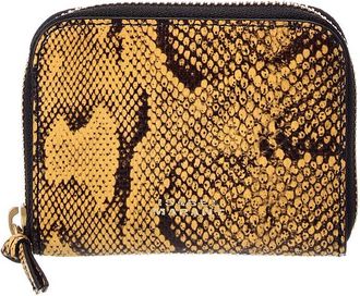 Isabel Marant Yuki Snake-Embossed Leather Card Case