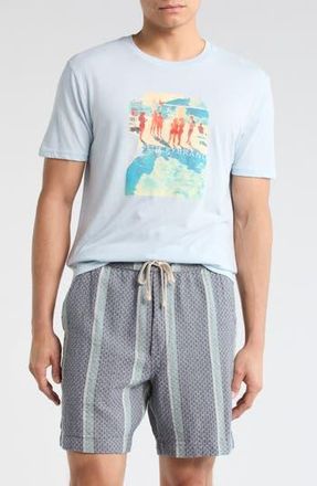 Lucky Brand Stripe Cotton Dobby Drawstring Shorts in Navy Stripe at Nordstrom Rack, Size Xx-Large