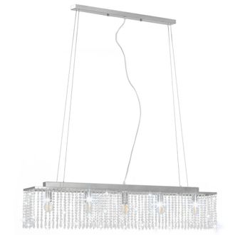 Berkfield Home Traditional Ceiling Lamp with Crystal Beads Silver 104 cm E14