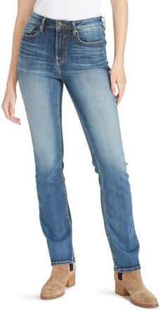 Vigoss Ace High Waist Slim Straight Leg Jeans in Medium Wash at Nordstrom Rack, Size 24