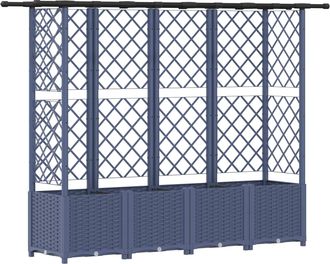vidaXL Cama Elevada Con Trellis Y Techo Gris 202 X 40 X 136 Cm Pp Vidaxl