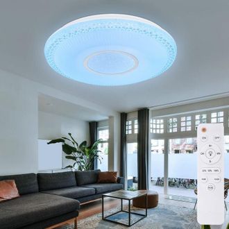 Globo Lighting Plafoniera con effetto stella plafoniera dimmerabile bianca lampada dimmerabile con telecomando, funzione luce diurna cambio colore, 1x led rgb 40W
